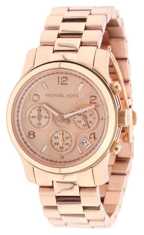 michael kors rose gold and black watch|michael kors ritz chronograph.